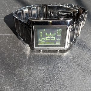 Designer Square Silver Metal Watch